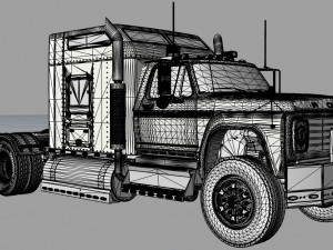 Truck f-750 extended cab unique customization 3Dモデル