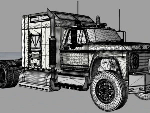 Truck f-750 extended cab unique customization 3D Model