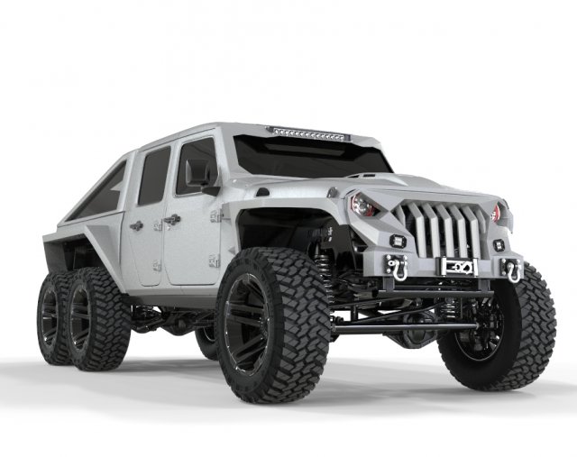 Gladiator Apocalypse Especial Edition 2018 6x6 truck 3D 모델 .c4d .max .obj .3ds .fbx .stl .blend 