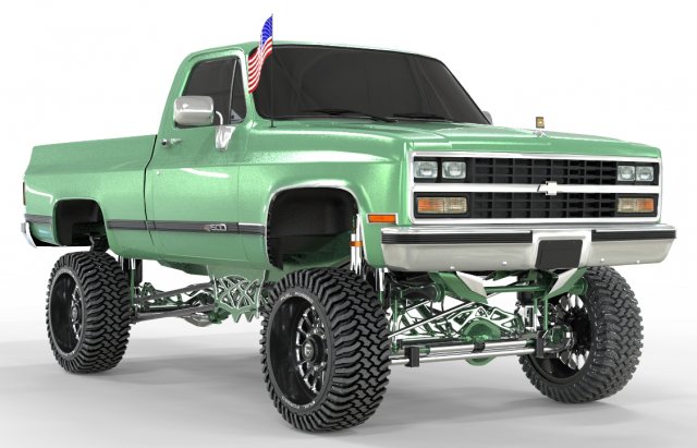 CHEVROLET C10 1500 TRUCK LIFTED 3D Model .c4d .max .obj .3ds .fbx .stl .blend 