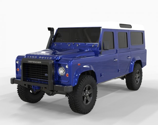 Land Rover Defender 110 2013 3D Model .c4d .max .obj .3ds .fbx .stl .blend 