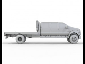 Truck F-650 6 Doors 3D Model