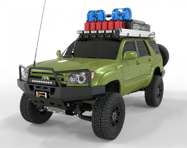 Toyota 4Runner sr5 2005 4x4 Full Accesories 3D Модель .c4d .max .obj .3ds .fbx .stl .blend 