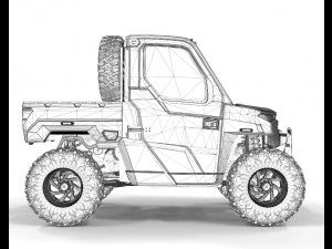 Polaris Ranger 2021 2 Doors 3D Model