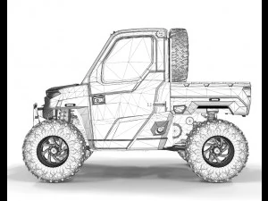 Polaris Ranger 2021 2 Doors 3D Model