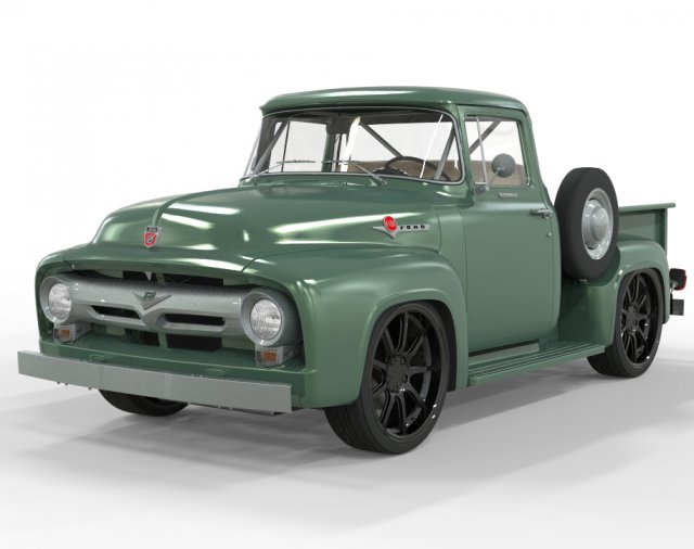 Pick Up F100 1956 Stock Model 3D .c4d .max .obj .3ds .fbx .stl .blend 