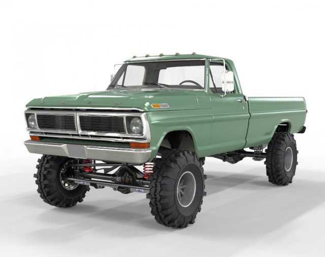 1970 Pick Up F150 Lifted 3D Model .c4d .max .obj .3ds .fbx .stl .blend 