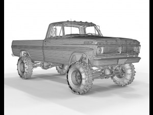 1970 Pick Up F150 Lifted 3D Model