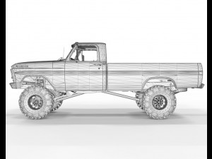 1970 Pick Up F150 Lifted 3D Model