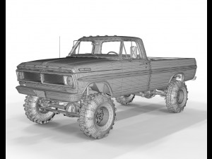 1970 Pick Up F150 Lifted 3D Model