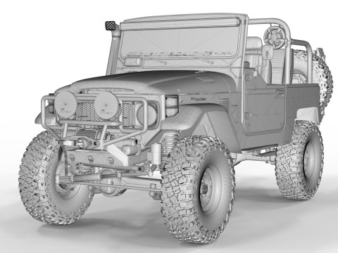 1980 Toyota FJ40 without roof 3Dモデル