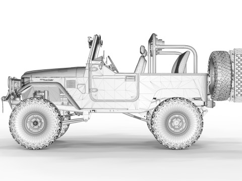 1980 Toyota FJ40 without roof 3Dモデル
