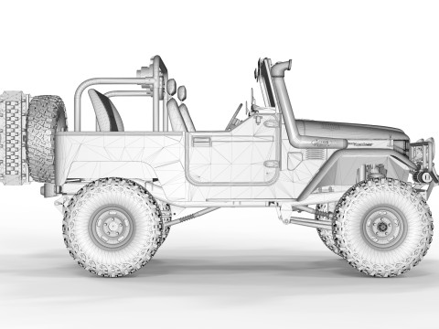 1980 Toyota FJ40 without roof 3Dモデル