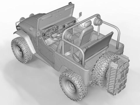 1980 Toyota FJ40 without roof 3Dモデル