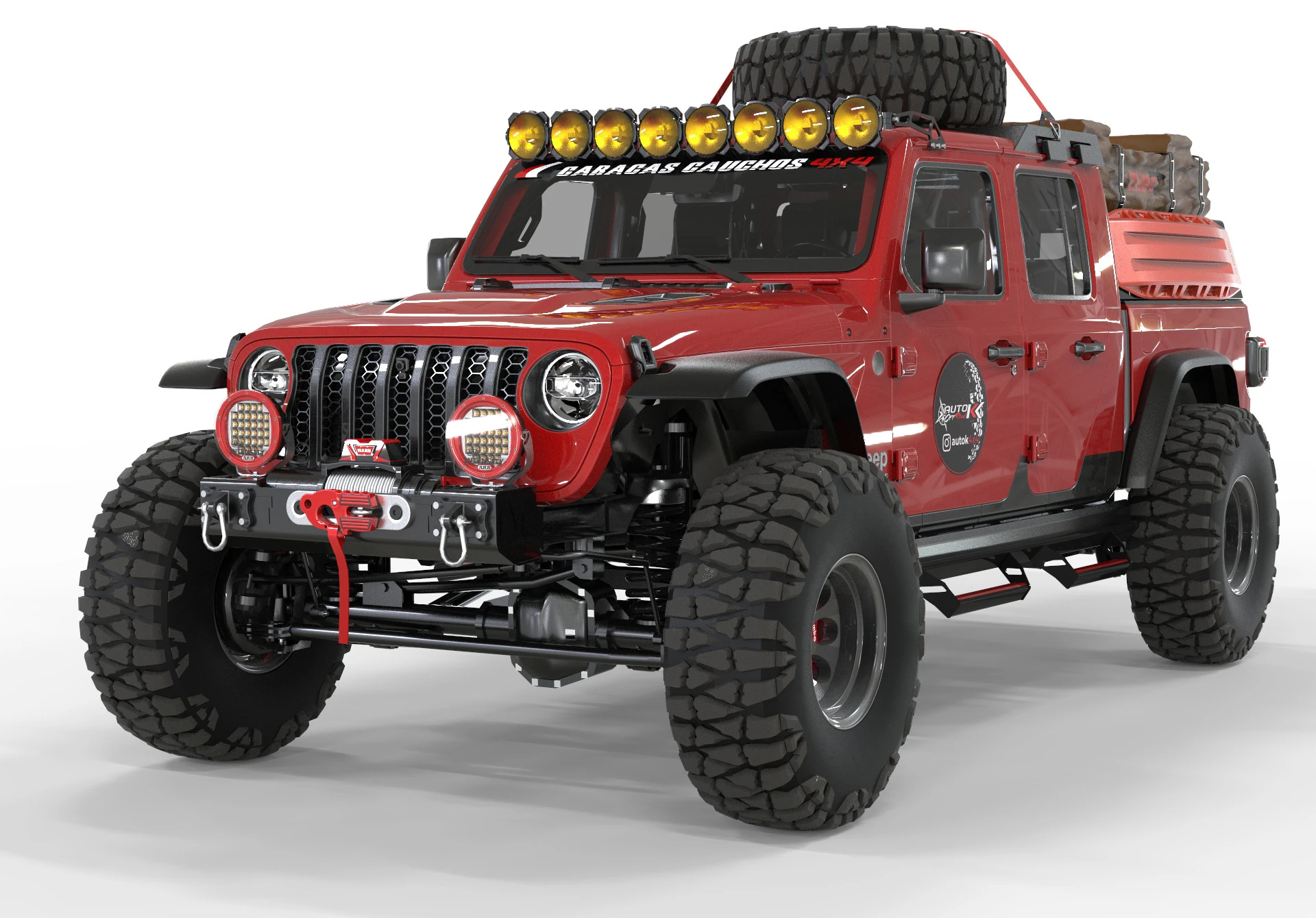 Jeep Gladiator Rubicon 2021 3D Model .c4d .max .obj .3ds .fbx .stl .blend 