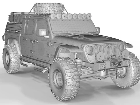 Jeep Gladiator Rubicon 2021 3D Model