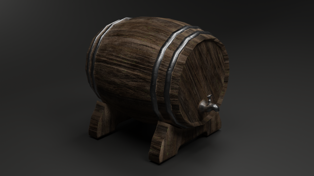 An old wine barrel 3D 모델 .c4d .max .obj .3ds .fbx .stl .blend 