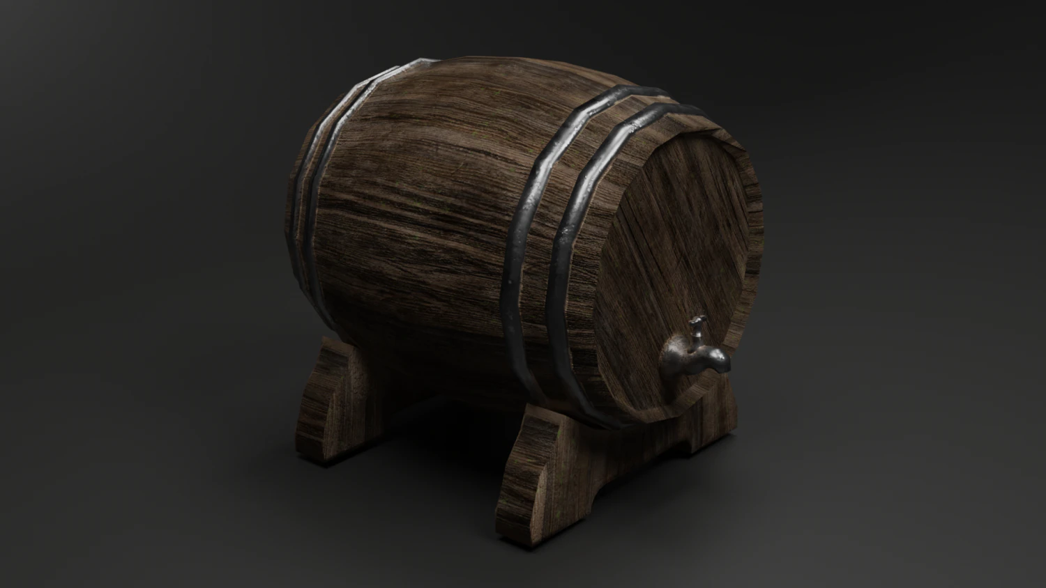 An old wine barrel 3D Model .c4d .max .obj .3ds .fbx .stl .blend