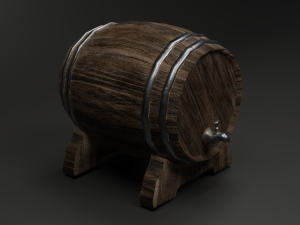 An old wine barrel 3D Model