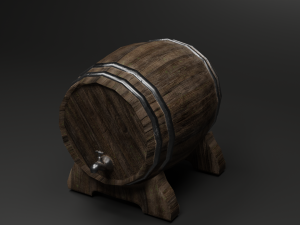 An old wine barrel 3D 모델