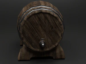 An old wine barrel 3D Model