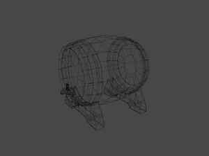 An old wine barrel 3D Model