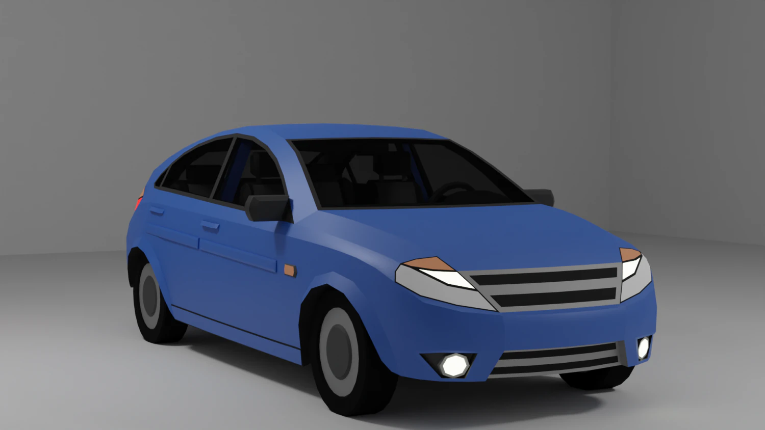 Lowpoly generic hatchback 3D Model .c4d .max .obj .3ds .fbx .stl .blend