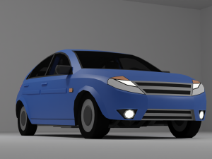 Lowpoly generic hatchback Modello 3D