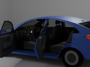 Lowpoly generic hatchback Modello 3D