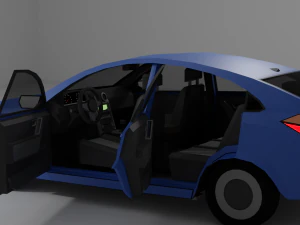 Lowpoly generic hatchback 3D Model