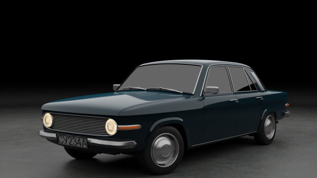 Generic 70s soviet sedan Model 3D .c4d .max .obj .3ds .fbx .stl .blend 