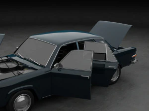 Generic 70s soviet sedan 3D Model