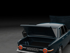 Generic 70s soviet sedan Model 3D