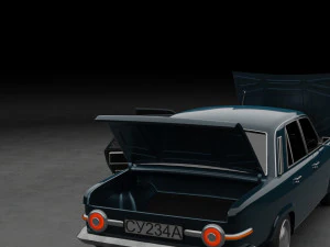 Generic 70s soviet sedan 3D Model