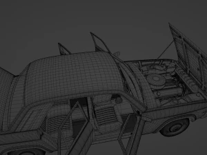 Generic 70s soviet sedan 3D Model
