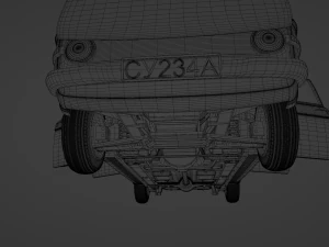 Generic 70s soviet sedan 3D Model