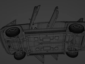 Generic 70s soviet sedan 3D Model