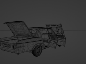 Generic 70s soviet sedan Model 3D