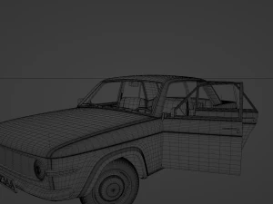 Generic 70s soviet sedan 3D Model