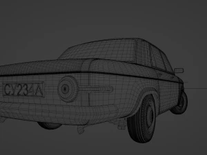 Generic 70s soviet sedan 3D Model