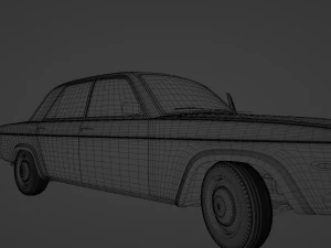 Generic 70s soviet sedan 3D Model