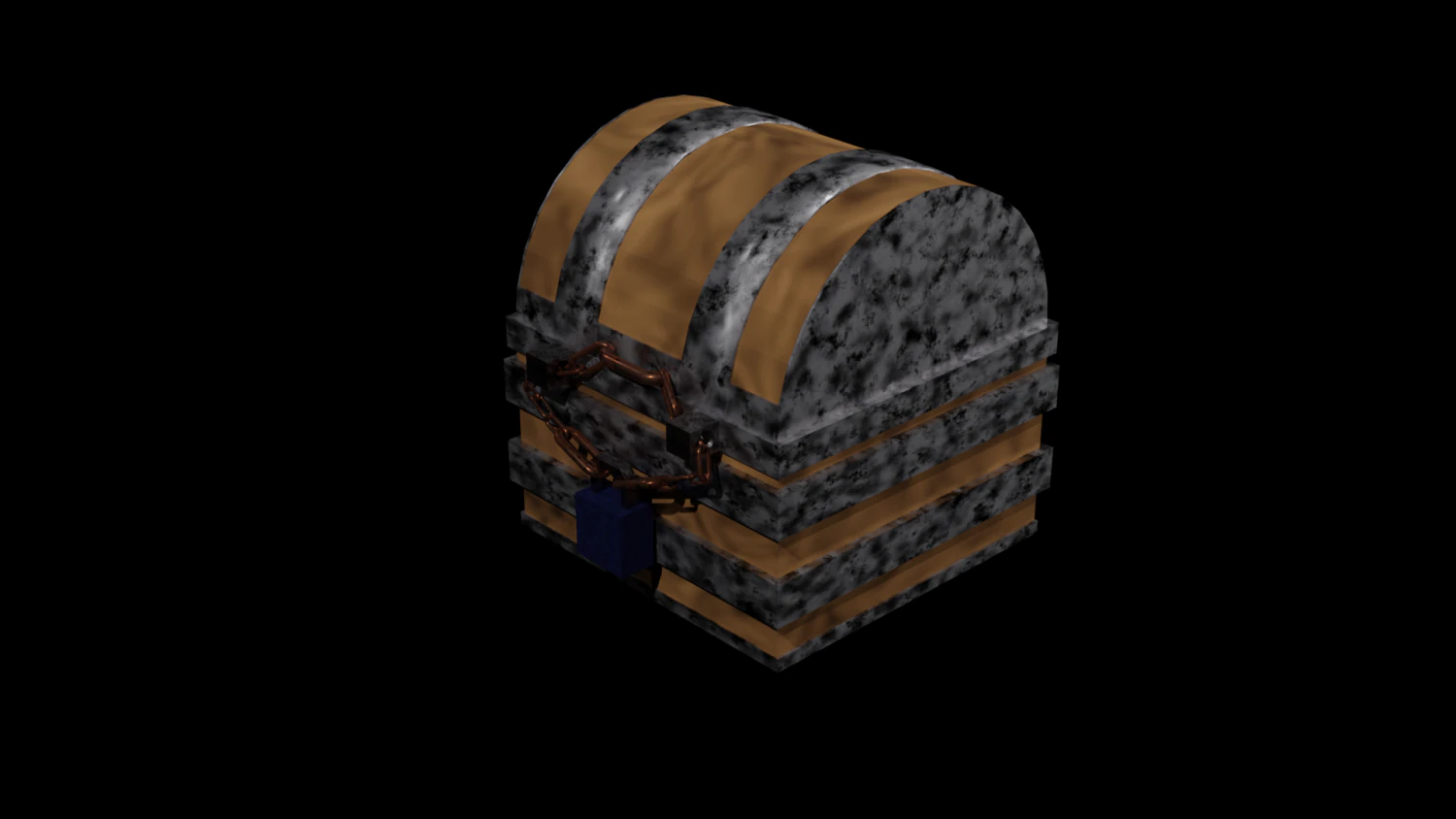 Empty Treasure Chest 3D Model .c4d .max .obj .3ds .fbx .stl .blend