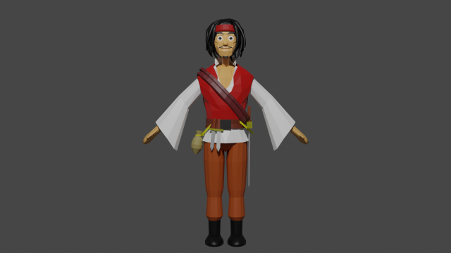 Low-Poly Pirates 3D Модель .c4d .max .obj .3ds .fbx .stl .blend 