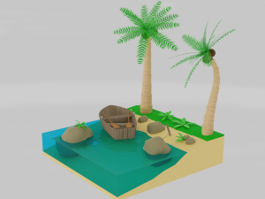 The most beautiful tropical scene is the landscape 3D-Modell