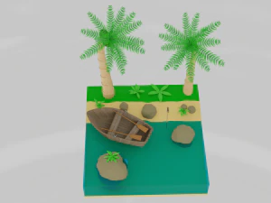 The most beautiful tropical scene is the landscape 3D Model