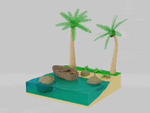 The most beautiful tropical scene is the landscape 3D Model