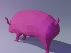 Low poly pink pig 3D Model