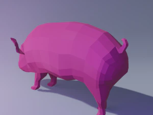 Low poly pink pig 3D Model
