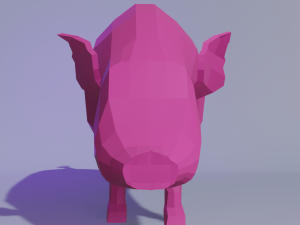Low poly pink pig 3D Model