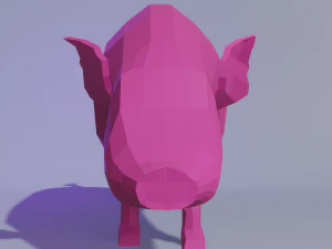 Low poly pink pig 3D Model
